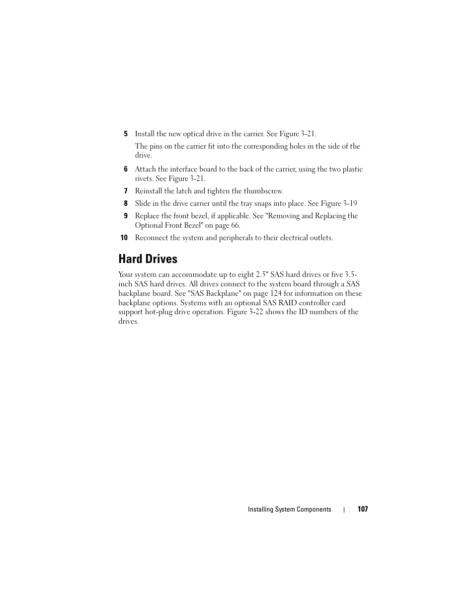 Hard drives | Dell PowerEdge R905 User Manual | Page 107 / 202