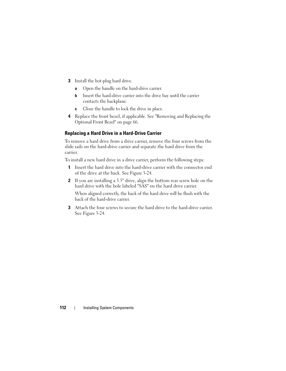 Replacing a hard drive in a hard-drive carrier | Dell PowerEdge R905 User Manual | Page 112 / 202