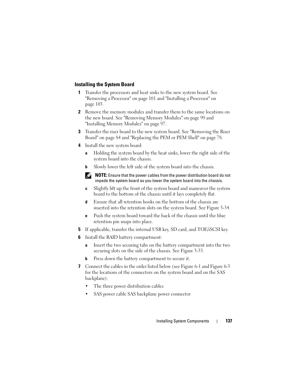 Installing the system board | Dell PowerEdge R905 User Manual | Page 137 / 202