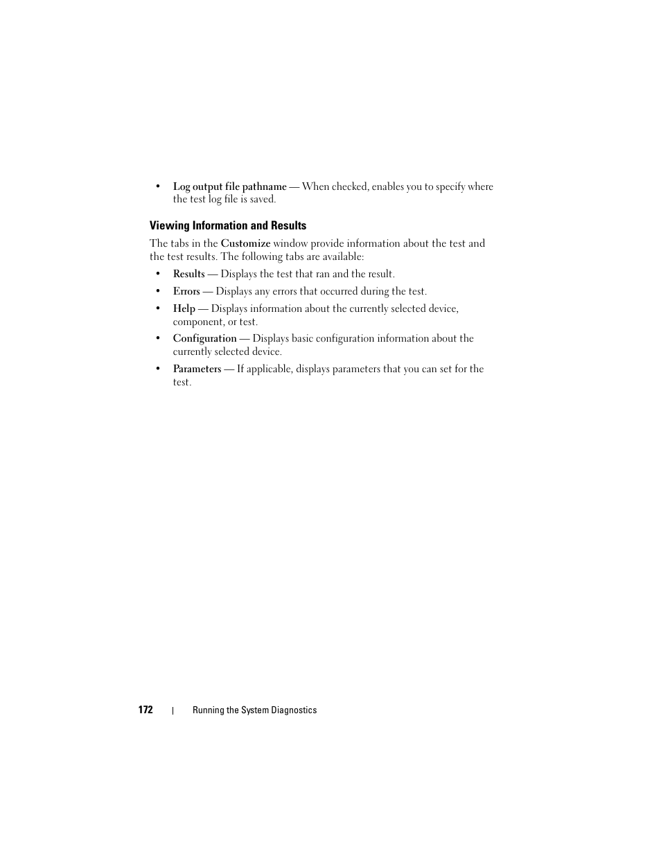 Viewing information and results | Dell PowerEdge R905 User Manual | Page 172 / 202