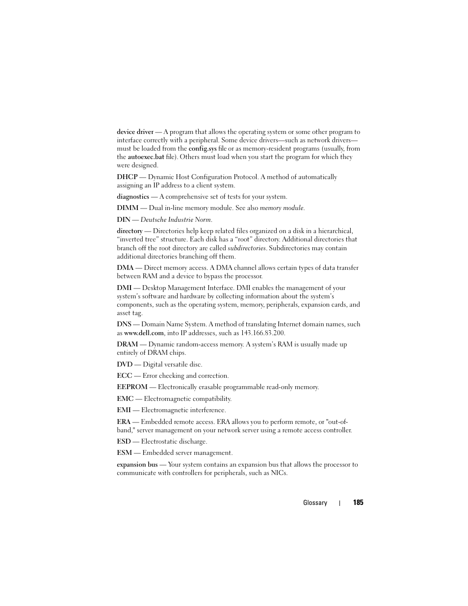 Dell PowerEdge R905 User Manual | Page 185 / 202