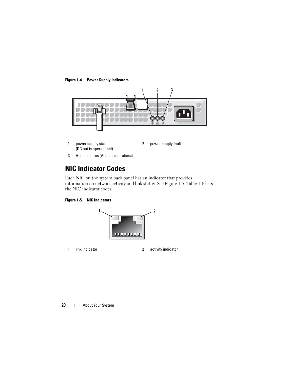 Nic indicator codes, Ed (see figure 1-4 and t | Dell PowerEdge R905 User Manual | Page 20 / 202