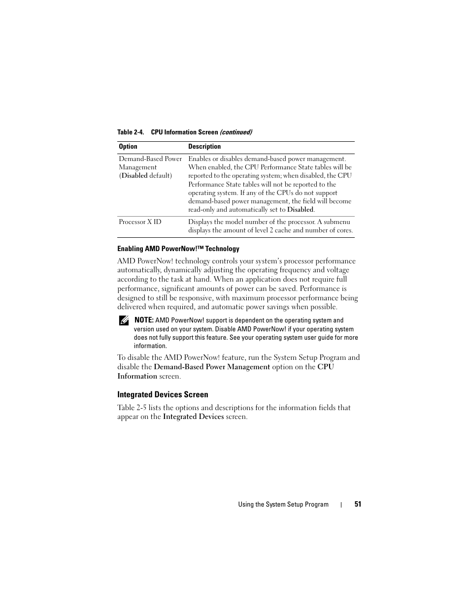 Integrated devices screen | Dell PowerEdge R905 User Manual | Page 51 / 202