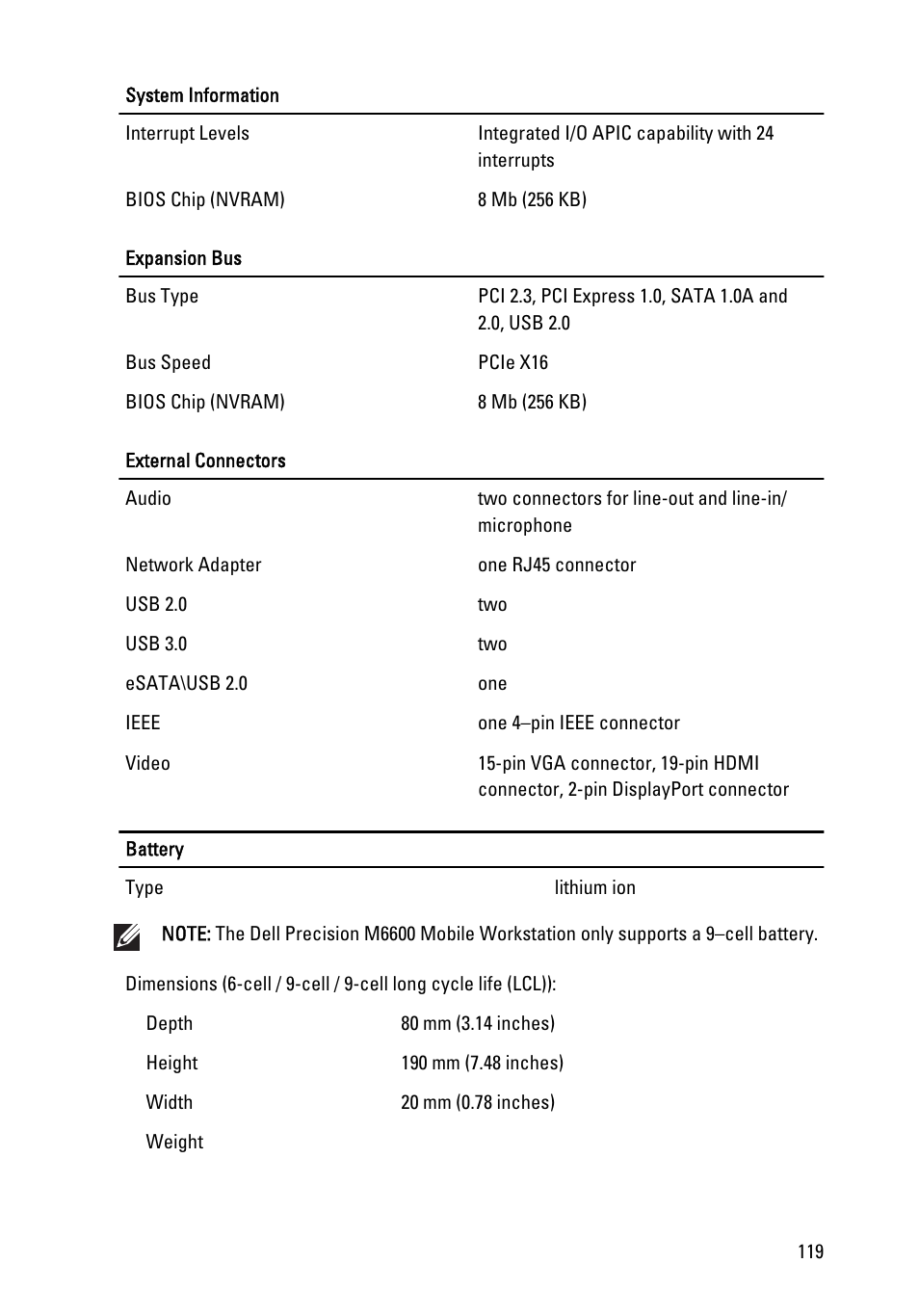 Dell Precision M4600 (Early 2011) User Manual | Page 119 / 142