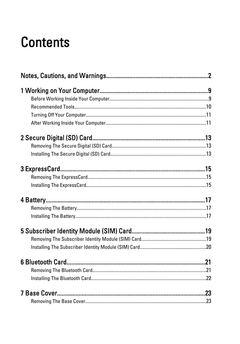 Dell Precision M4600 (Early 2011) User Manual | Page 3 / 142