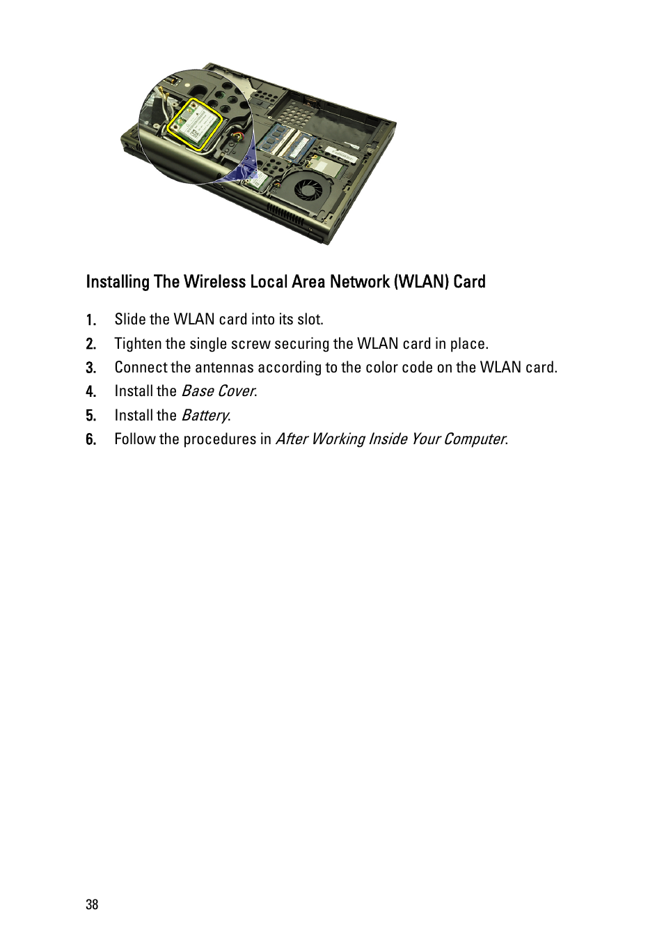 Dell Precision M4600 (Early 2011) User Manual | Page 38 / 142