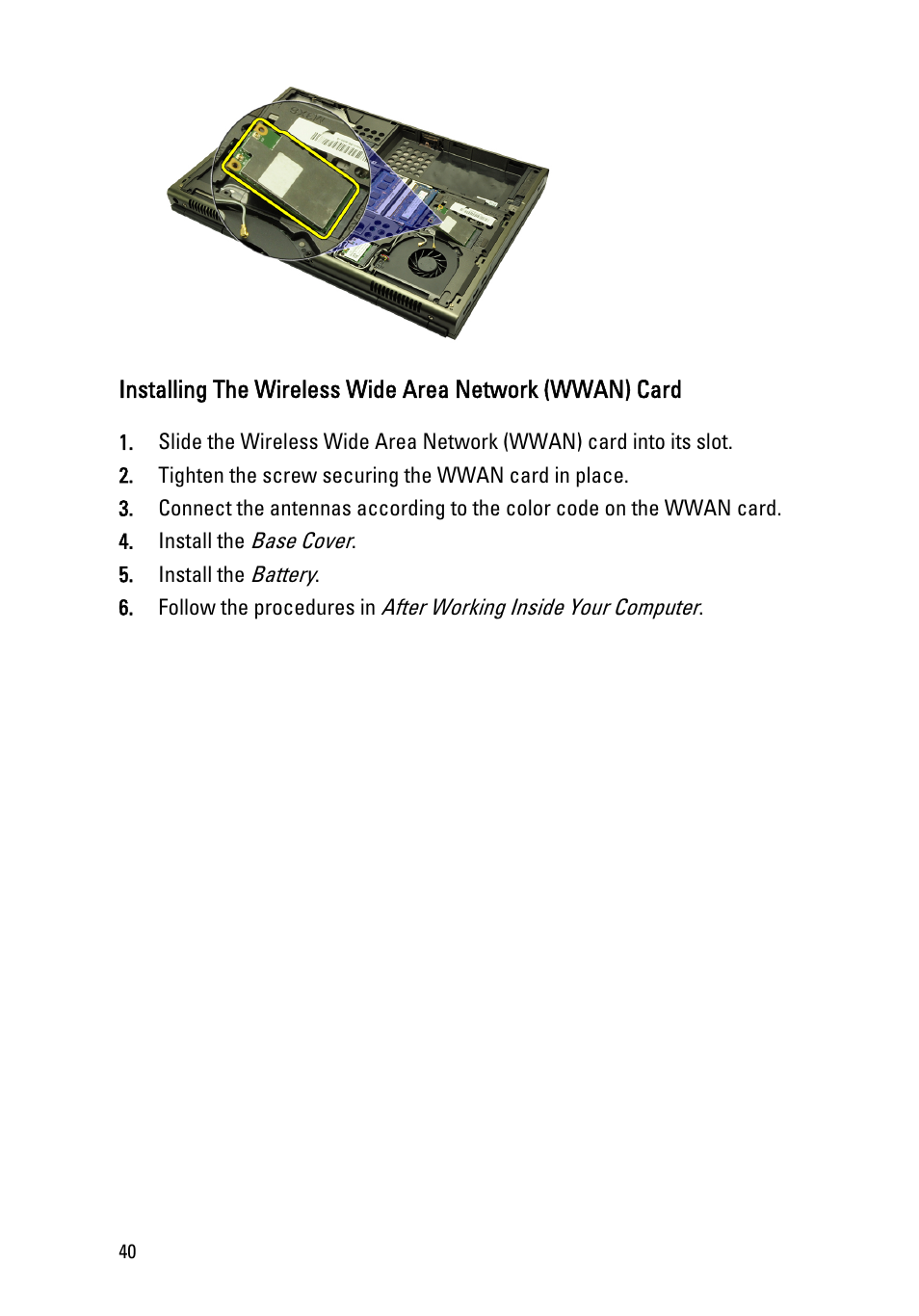 Dell Precision M4600 (Early 2011) User Manual | Page 40 / 142