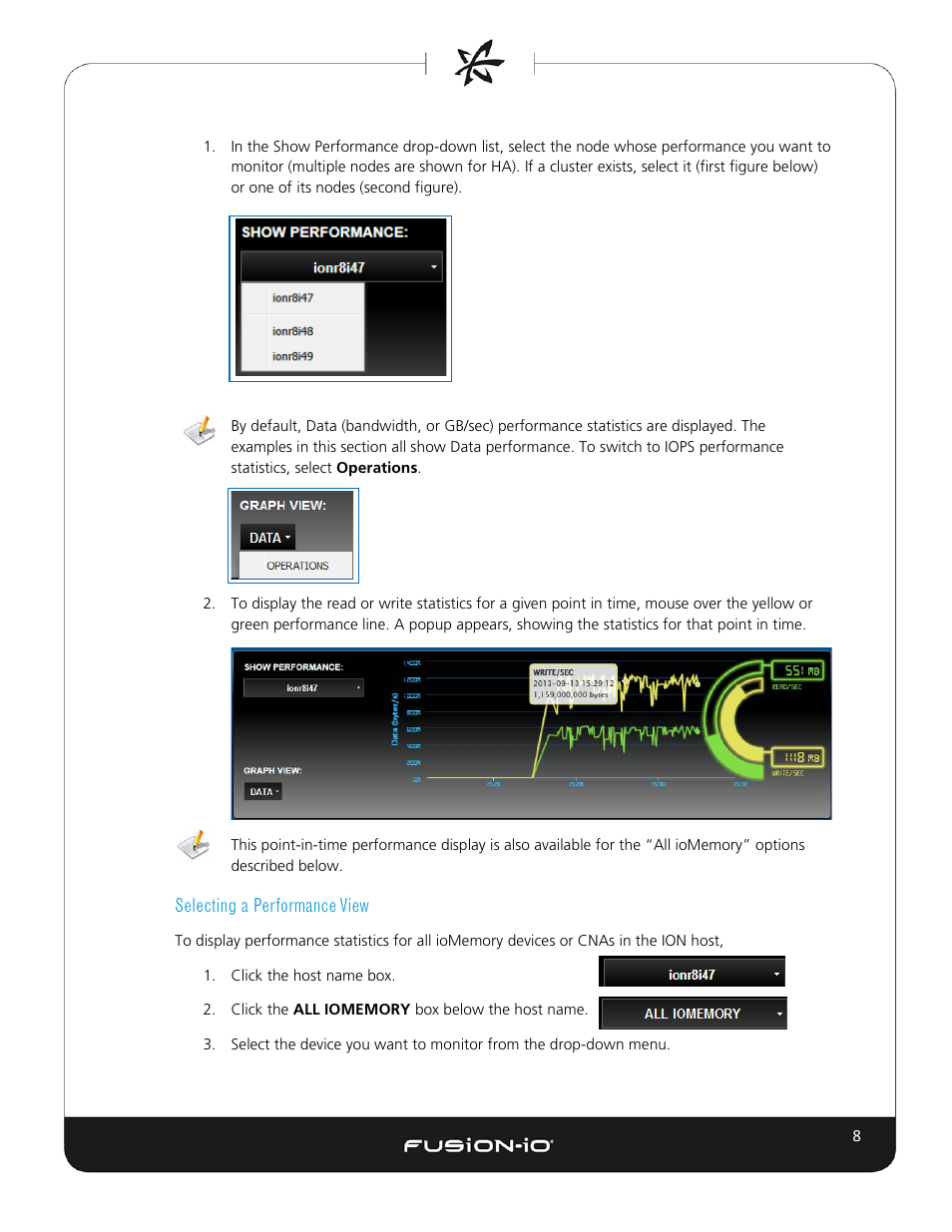 Selecting a performance view | Dell Acceleration Appliances for Databases User Manual | Page 14 / 102