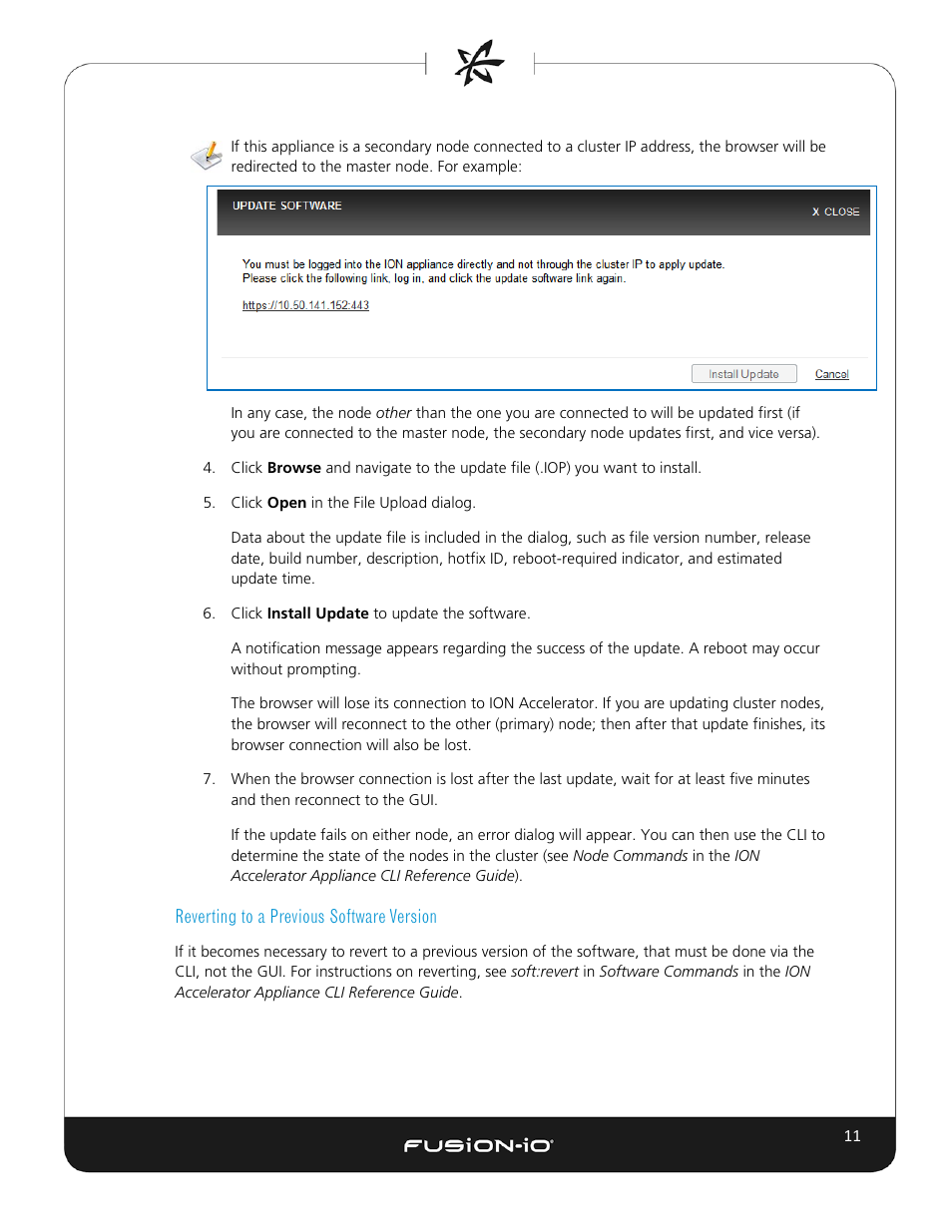 Reverting to a previous software version | Dell Acceleration Appliances for Databases User Manual | Page 17 / 102