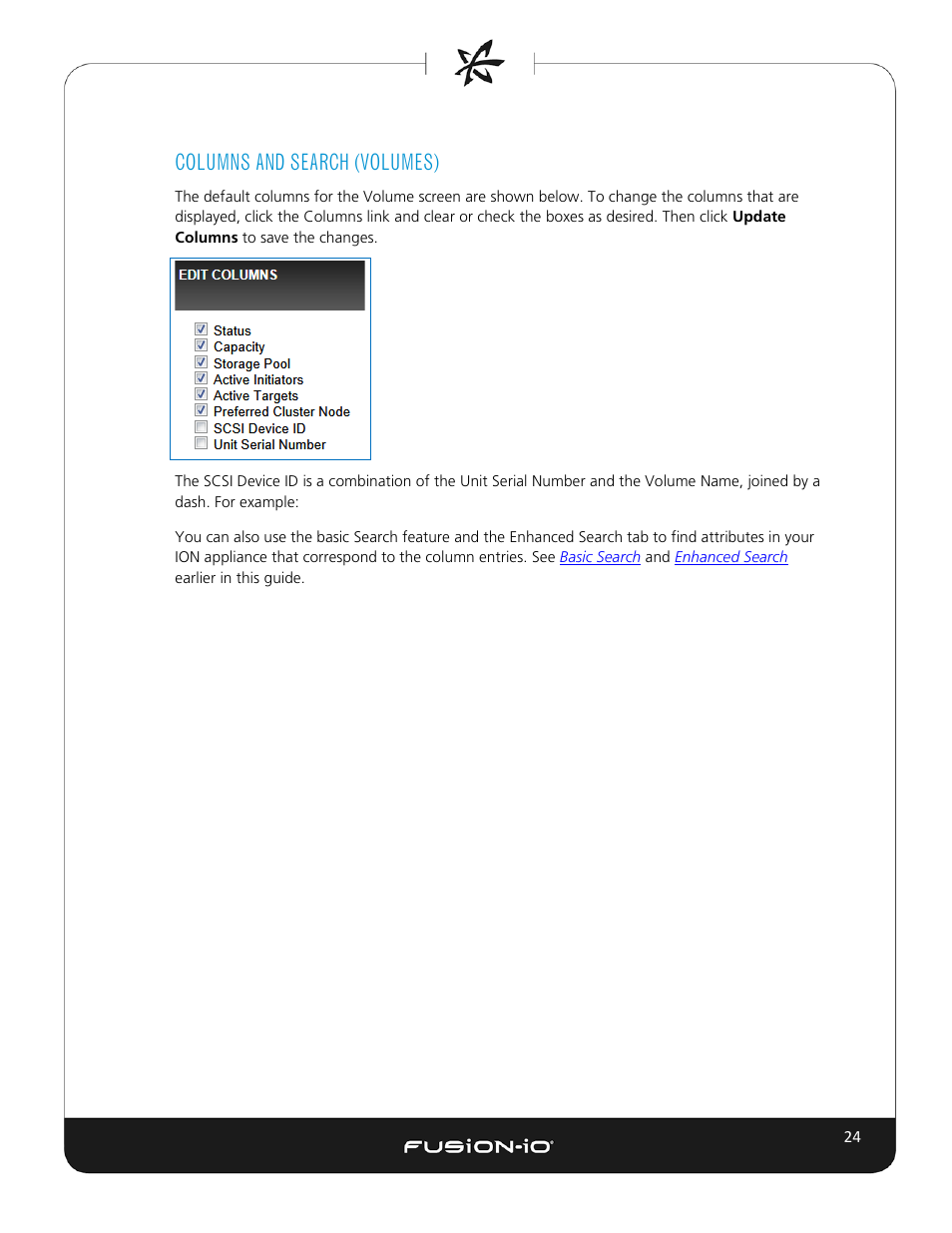 Columns and search (volumes) | Dell Acceleration Appliances for Databases User Manual | Page 30 / 102