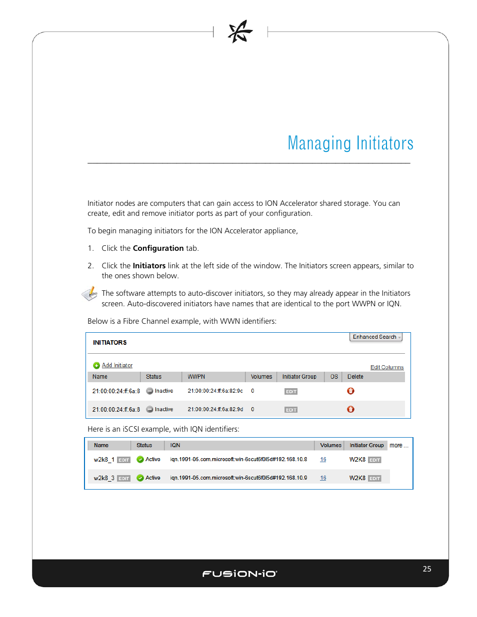 Managing initiators | Dell Acceleration Appliances for Databases User Manual | Page 31 / 102