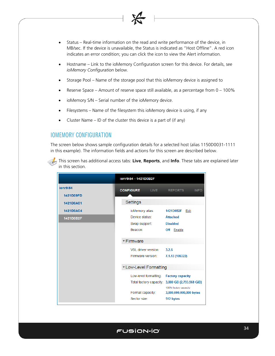 Iomemory configuration | Dell Acceleration Appliances for Databases User Manual | Page 40 / 102