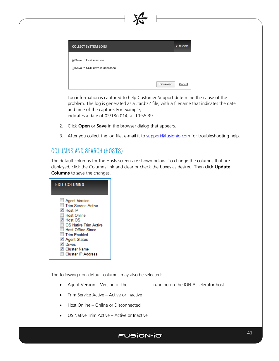 Columns and search (hosts) | Dell Acceleration Appliances for Databases User Manual | Page 47 / 102
