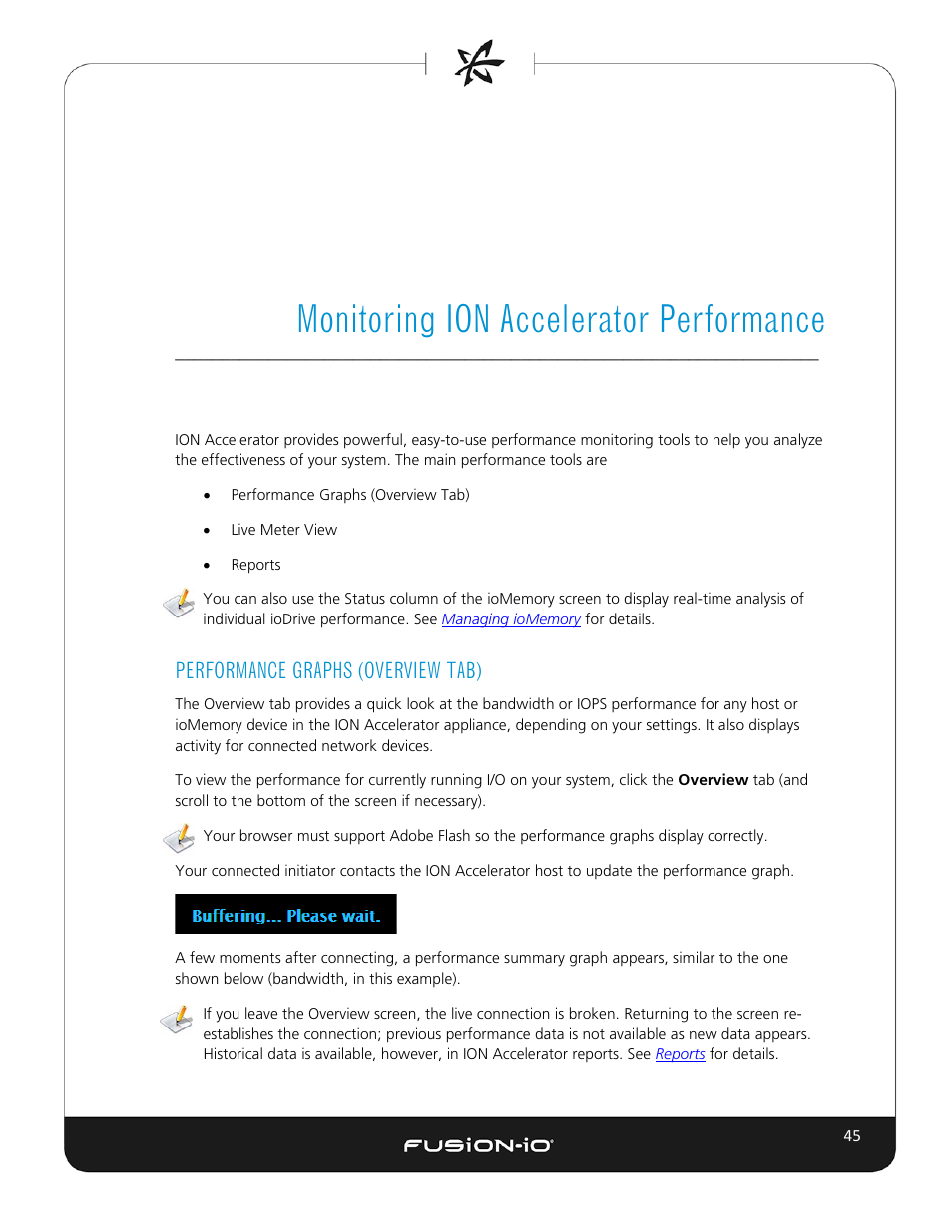 Monitoring ion accelerator performance, Performance graphs (overview tab), Monitoring ion | Accelerator performance | Dell Acceleration Appliances for Databases User Manual | Page 51 / 102