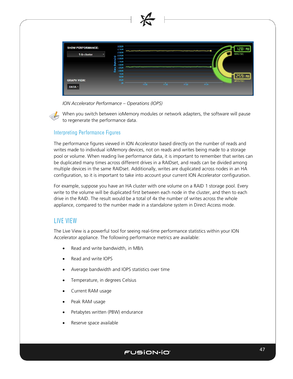 Interpreting performance figures, Live view | Dell Acceleration Appliances for Databases User Manual | Page 53 / 102
