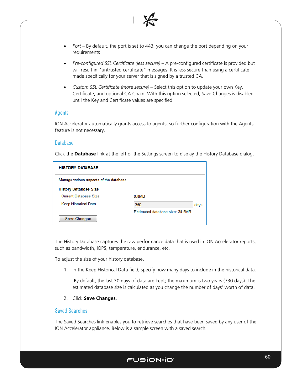 Agents, Database, Saved searches | Saved, Searches | Dell Acceleration Appliances for Databases User Manual | Page 66 / 102