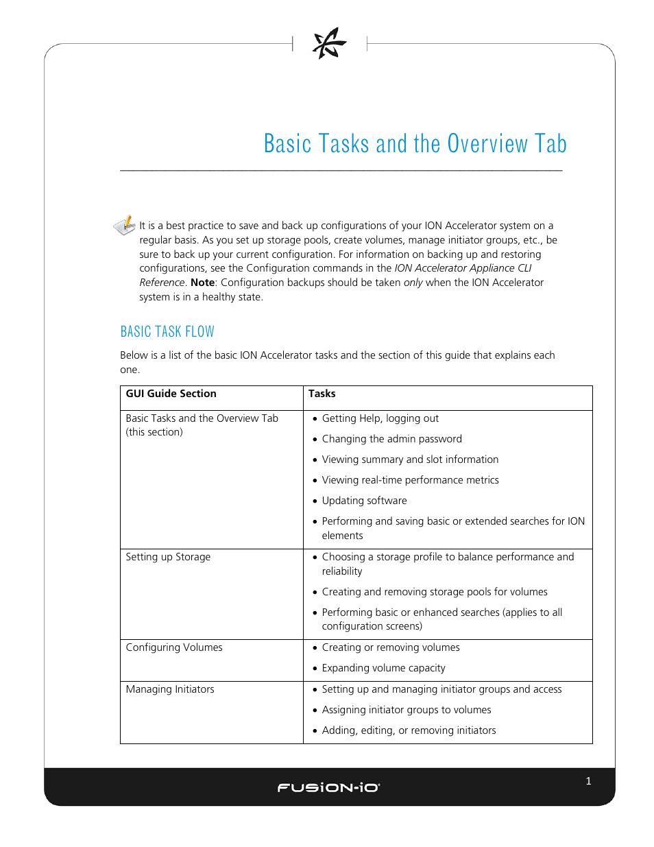 Basic tasks and the overview tab, Basic task flow | Dell Acceleration Appliances for Databases User Manual | Page 7 / 102
