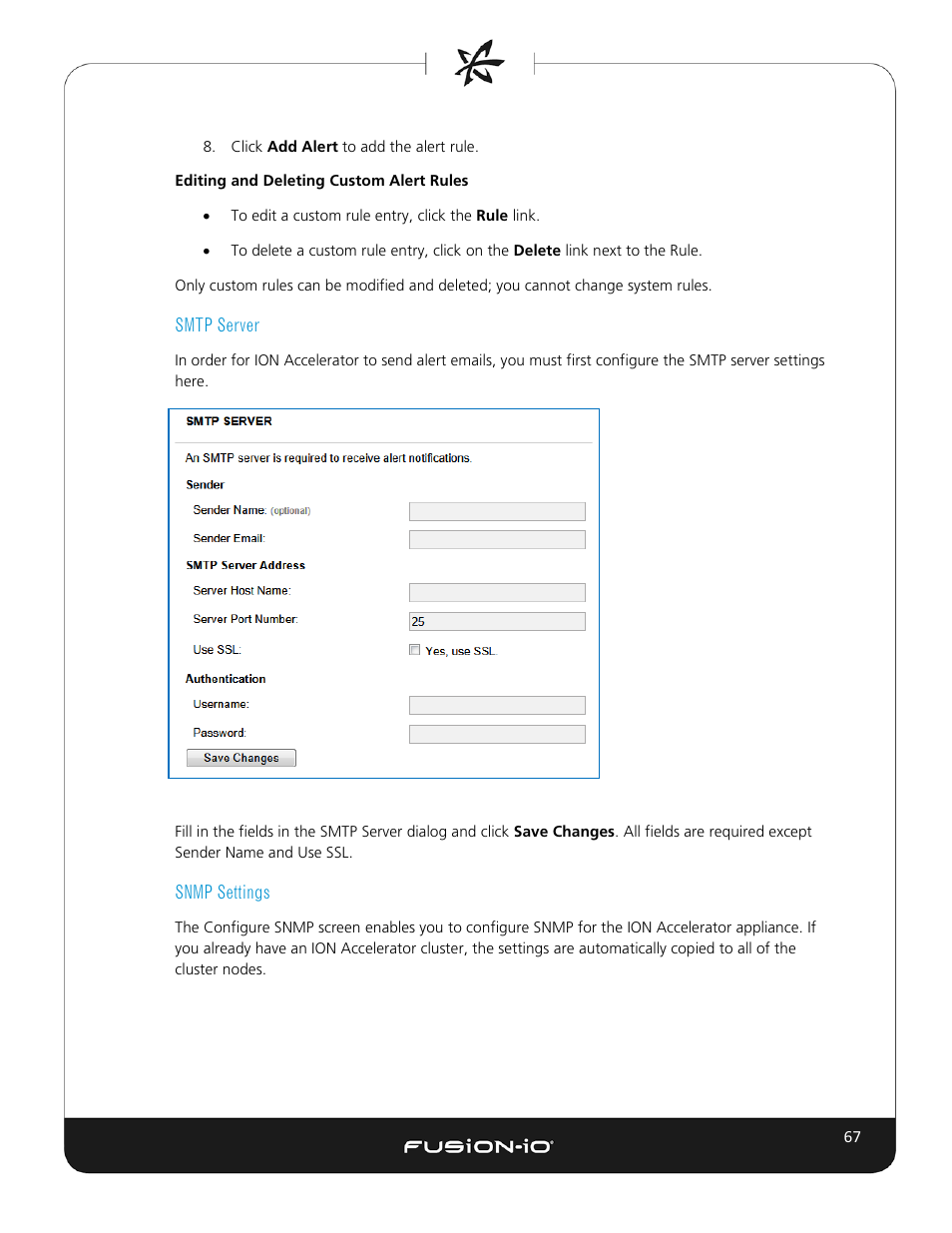 Smtp server, Snmp settings | Dell Acceleration Appliances for Databases User Manual | Page 73 / 102