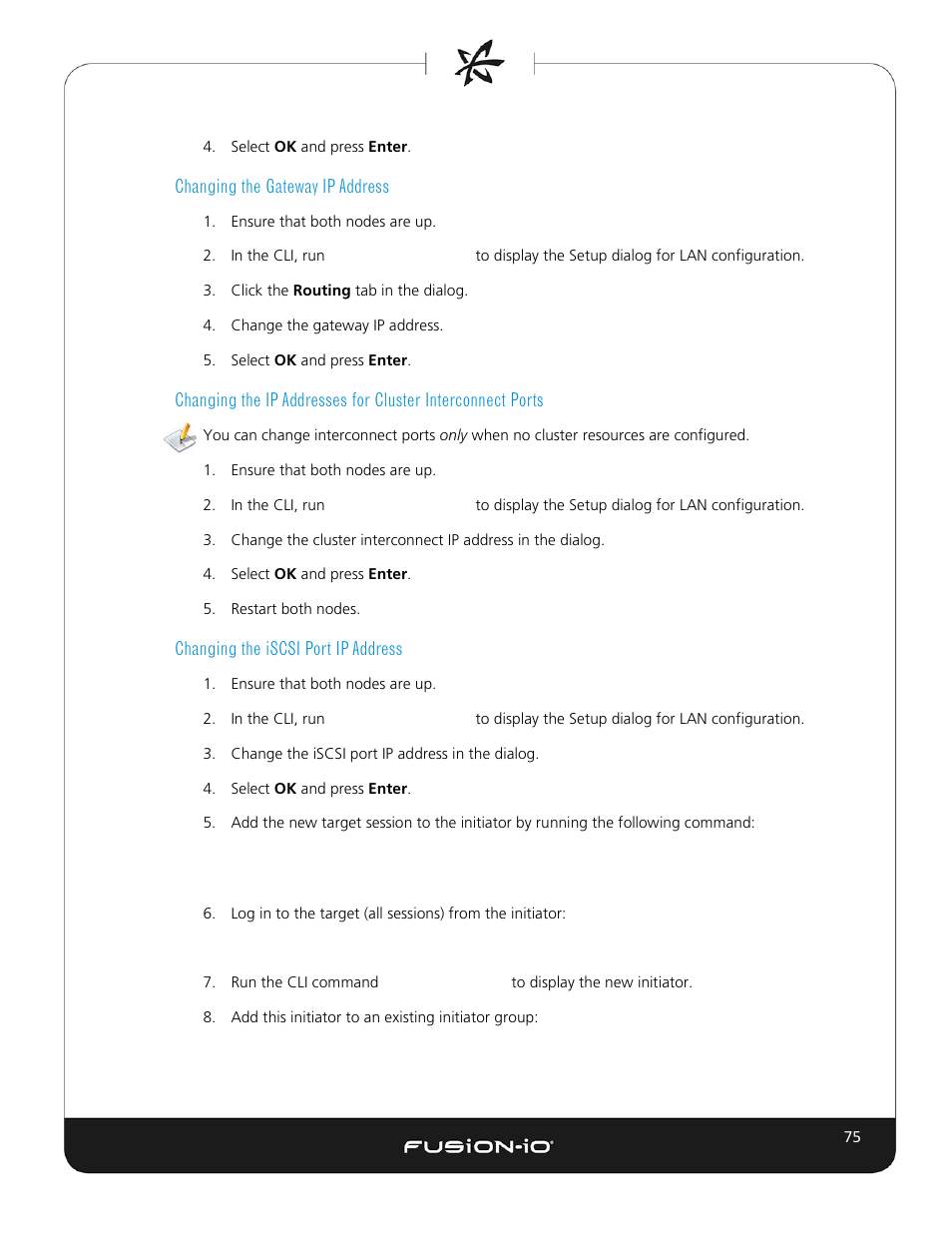 Changing the gateway ip address, Changing the iscsi port ip address | Dell Acceleration Appliances for Databases User Manual | Page 81 / 102