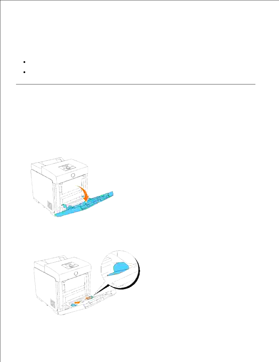 Loading the multipurpose feeder, Print media dimensions | Dell 3110cn Color Laser Printer User Manual | Page 128 / 451