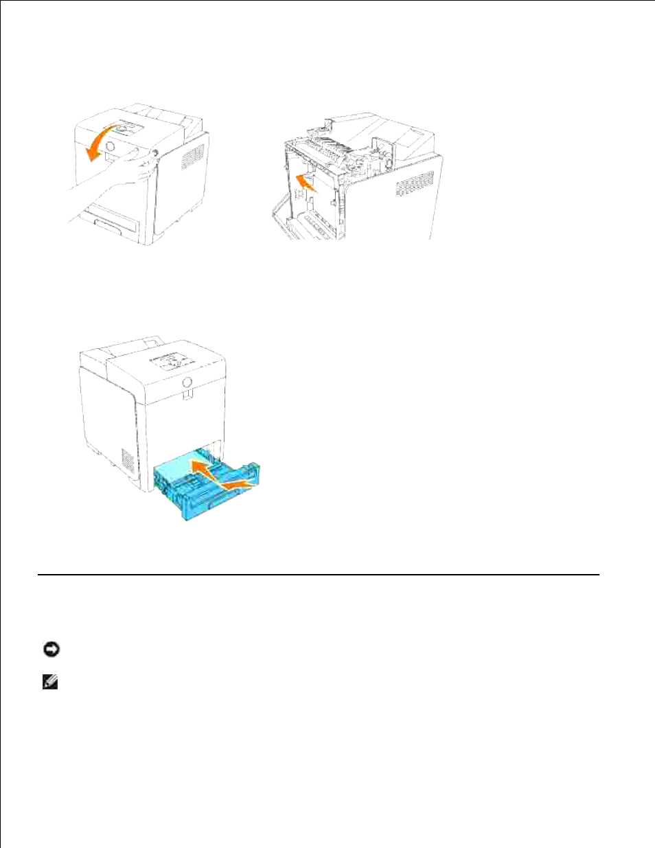 Removing print jams from the standard tray | Dell 3110cn Color Laser Printer User Manual | Page 214 / 451