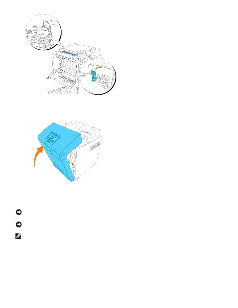 Removing print jams from the optional duplexer | Dell 3110cn Color Laser Printer User Manual | Page 219 / 451