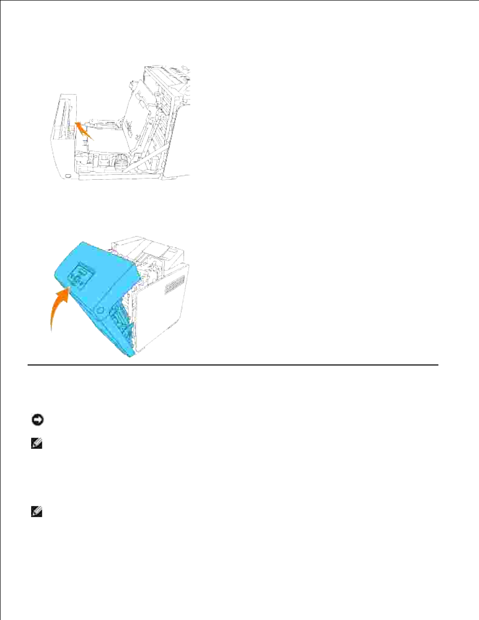 Removing print jams from the optional feeder | Dell 3110cn Color Laser Printer User Manual | Page 221 / 451