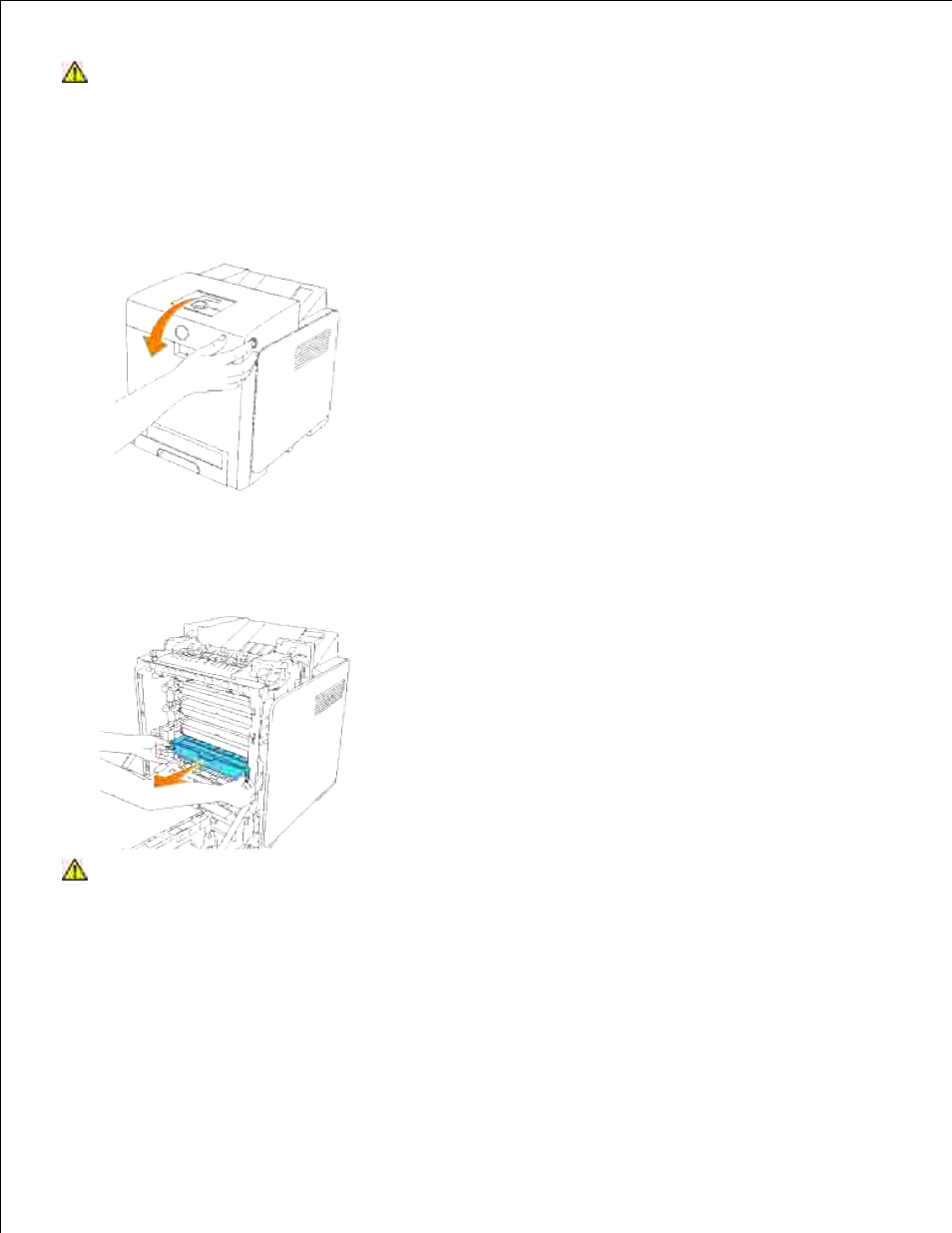 Removing the used print cartridge, Installing a new print cartridge | Dell 3110cn Color Laser Printer User Manual | Page 304 / 451