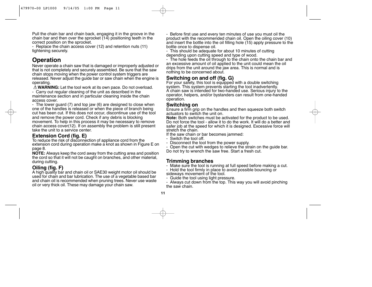 Operation | Black & Decker Alligator 479970-00 User Manual | Page 11 / 40
