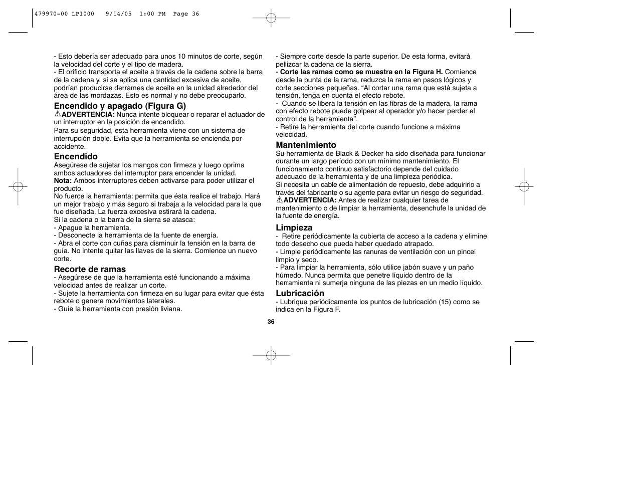 Black & Decker Alligator 479970-00 User Manual | Page 36 / 40