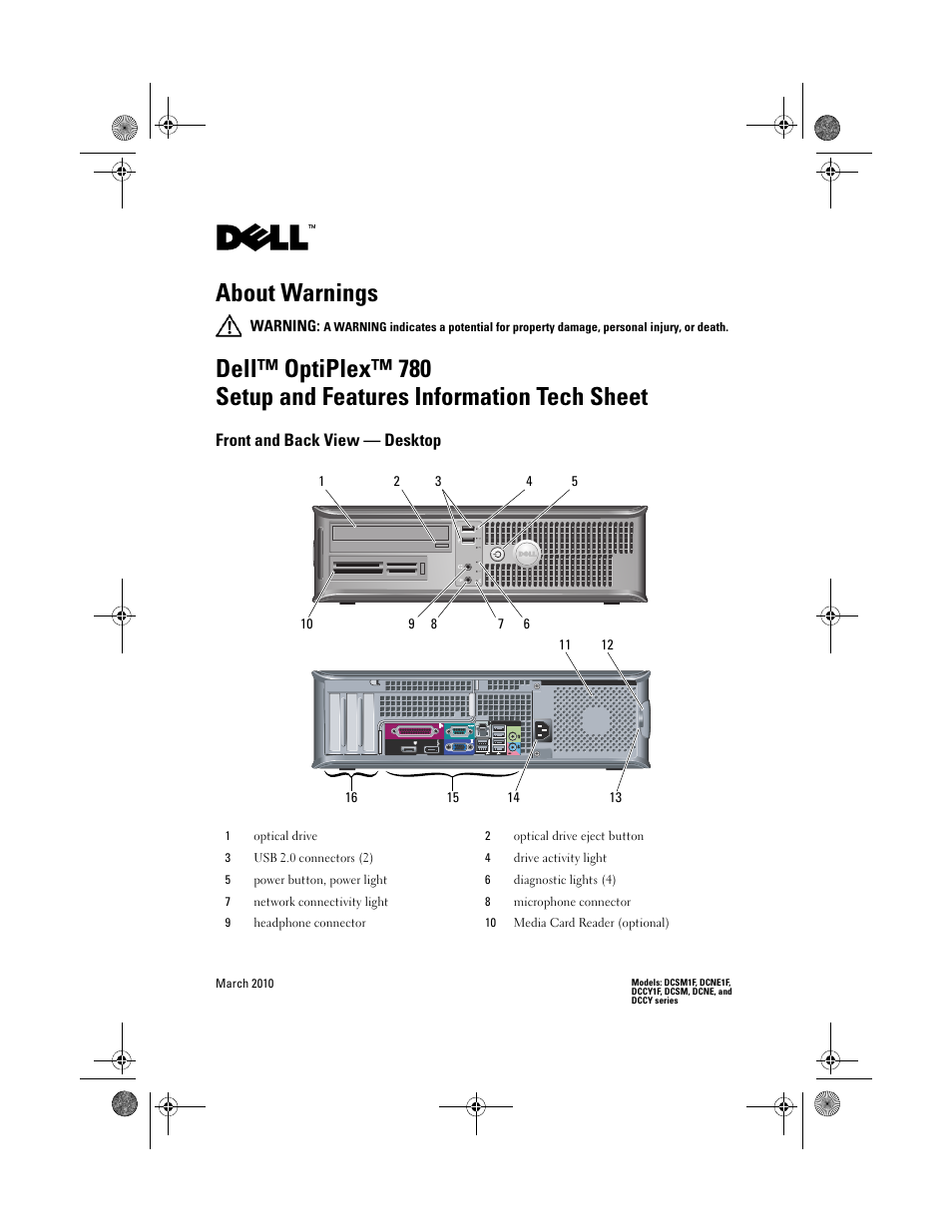 Dell OptiPlex 780 User Manual | 10 pages