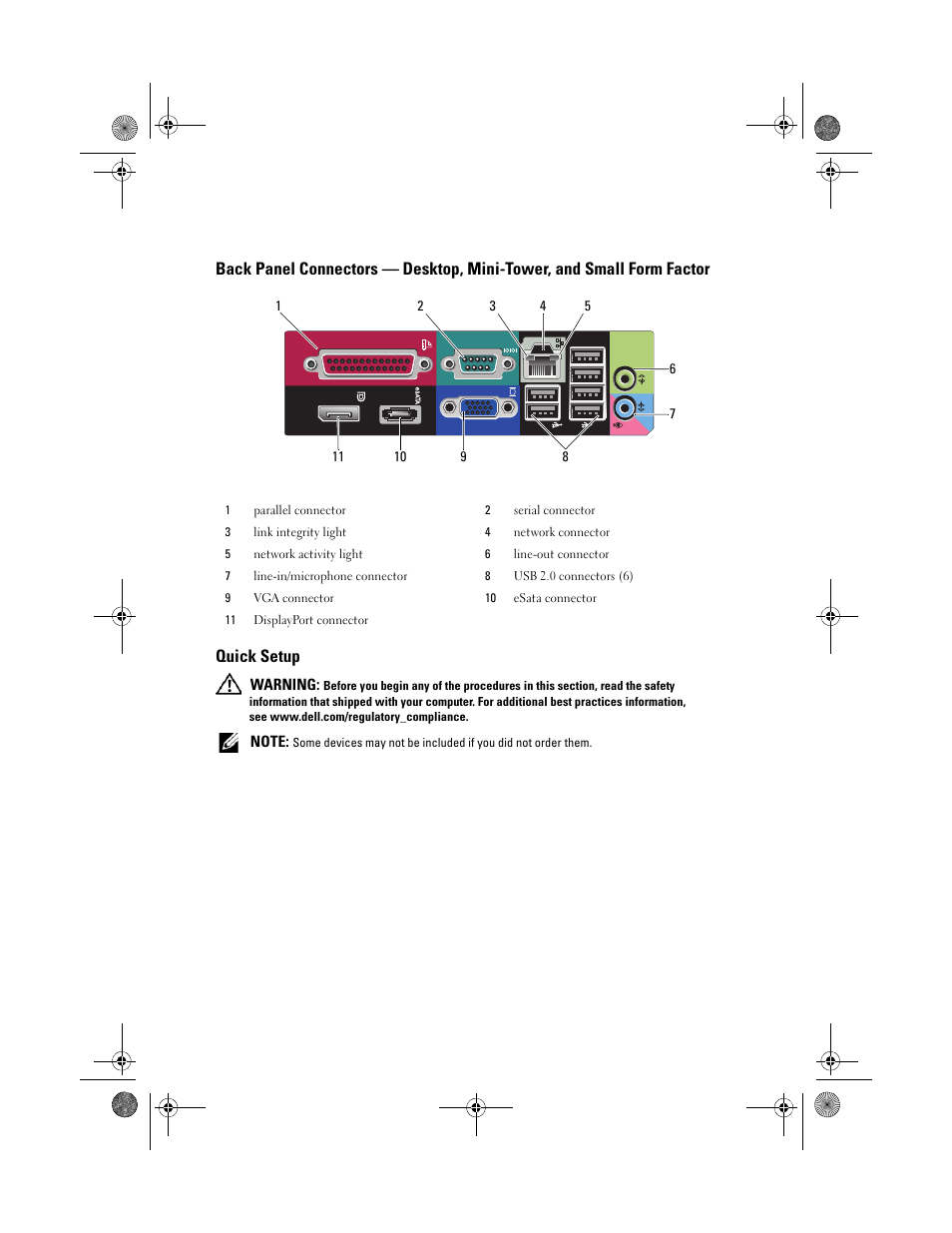 Quick setup | Dell OptiPlex 780 User Manual | Page 4 / 10