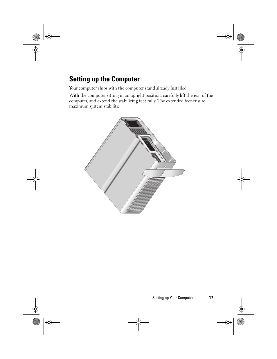Setting up the computer | Dell XPS 730x H2C (Early 2009) User Manual | Page 17 / 76