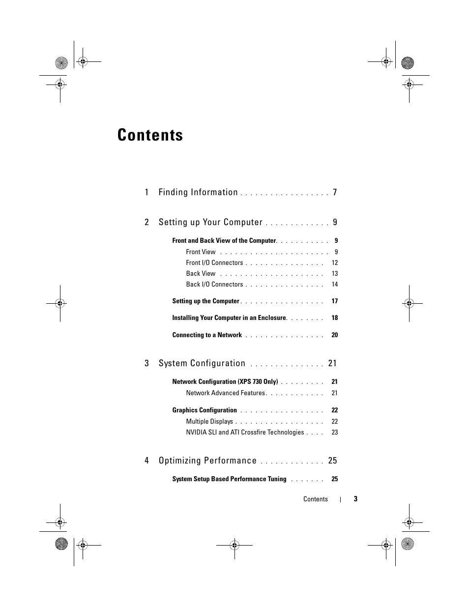 Dell XPS 730x H2C (Early 2009) User Manual | Page 3 / 76