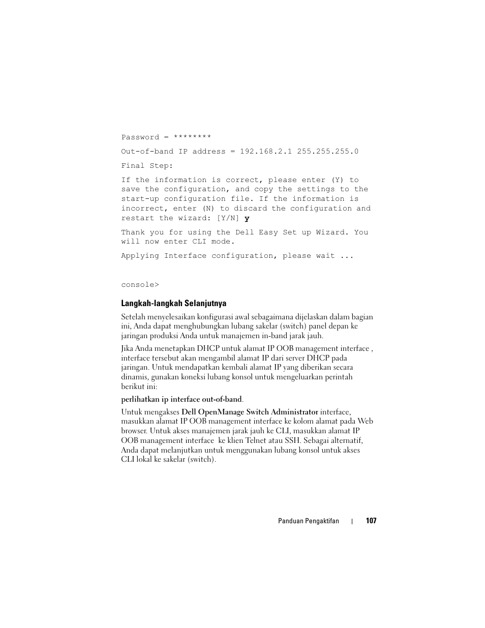 Langkah-langkah selanjutnya | Dell POWEREDGE M1000E User Manual | Page 109 / 222