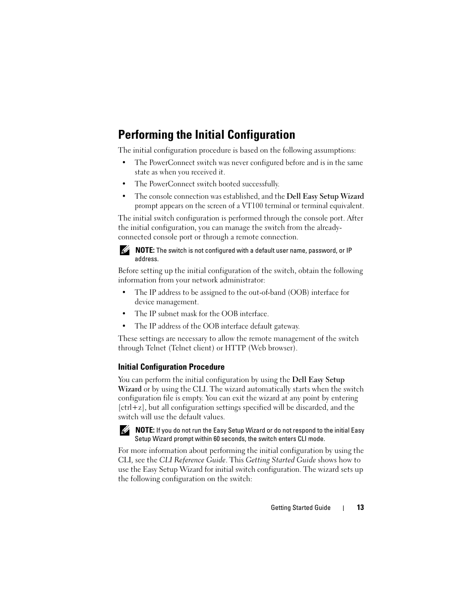 Performing the initial configuration, Initial configuration procedure | Dell POWEREDGE M1000E User Manual | Page 15 / 222