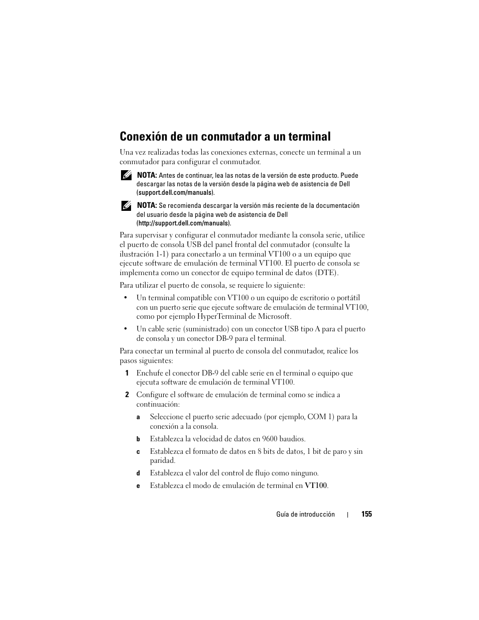 Conexión de un conmutador a un terminal | Dell POWEREDGE M1000E User Manual | Page 157 / 222