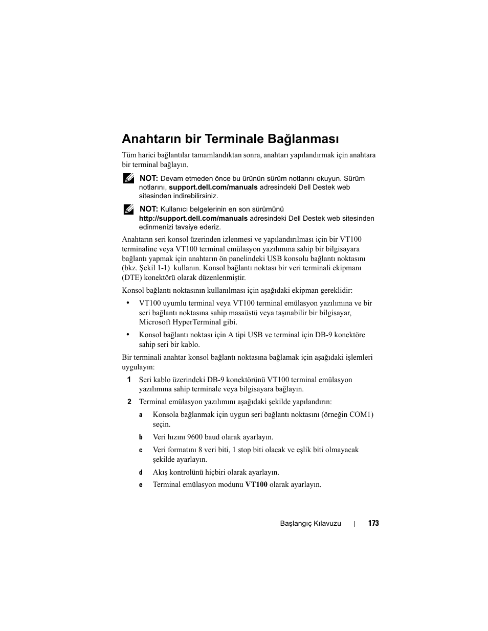 Anahtarın bir terminale bağlanması | Dell POWEREDGE M1000E User Manual | Page 175 / 222