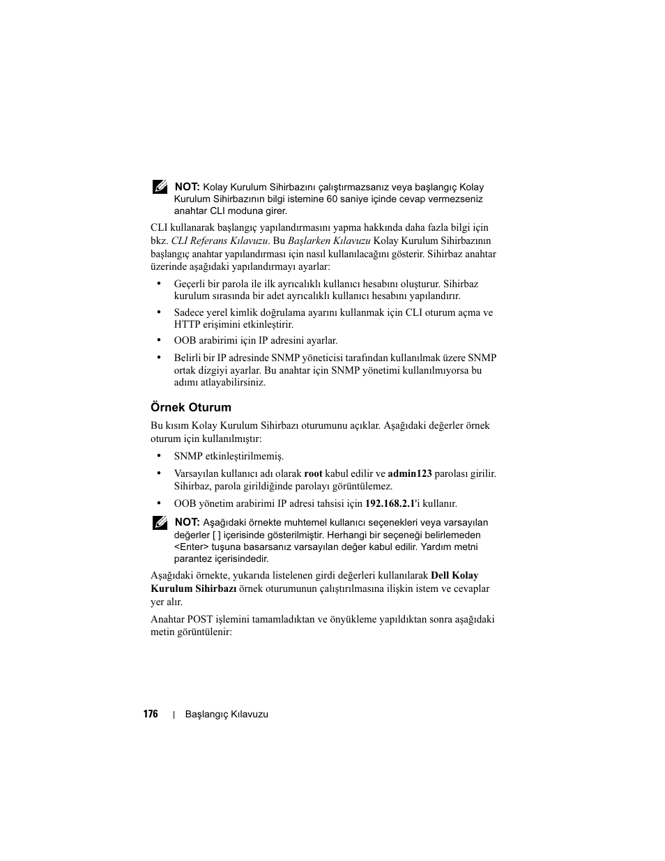 Örnek oturum | Dell POWEREDGE M1000E User Manual | Page 178 / 222