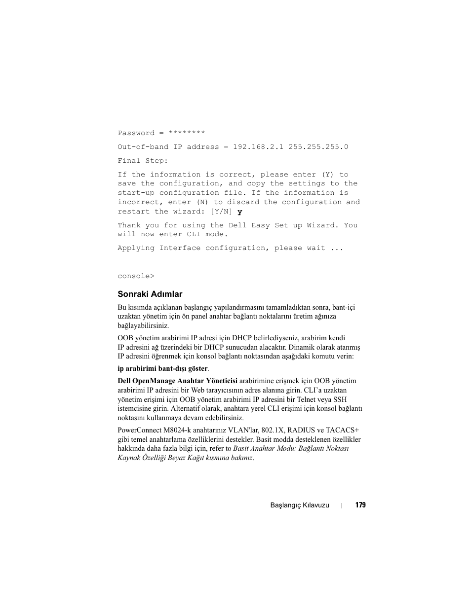 Sonraki adımlar | Dell POWEREDGE M1000E User Manual | Page 181 / 222