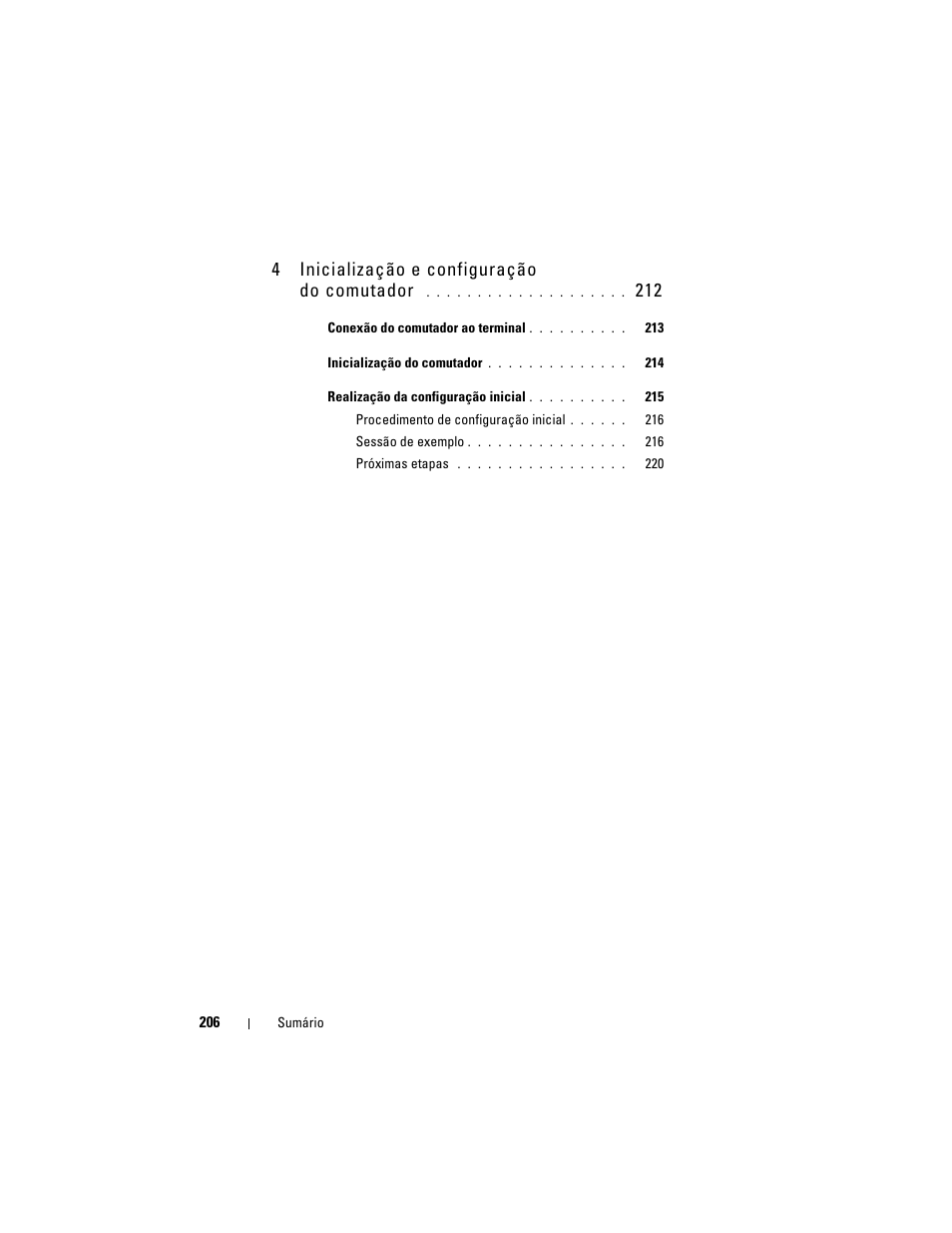 4inicialização e configuração do comutador | Dell POWEREDGE M1000E User Manual | Page 208 / 222