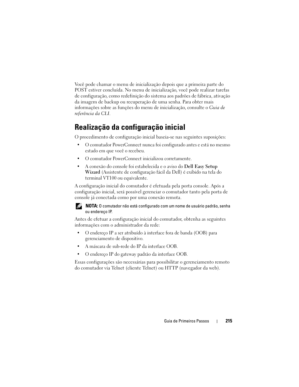 Realização da configuração inicial | Dell POWEREDGE M1000E User Manual | Page 217 / 222