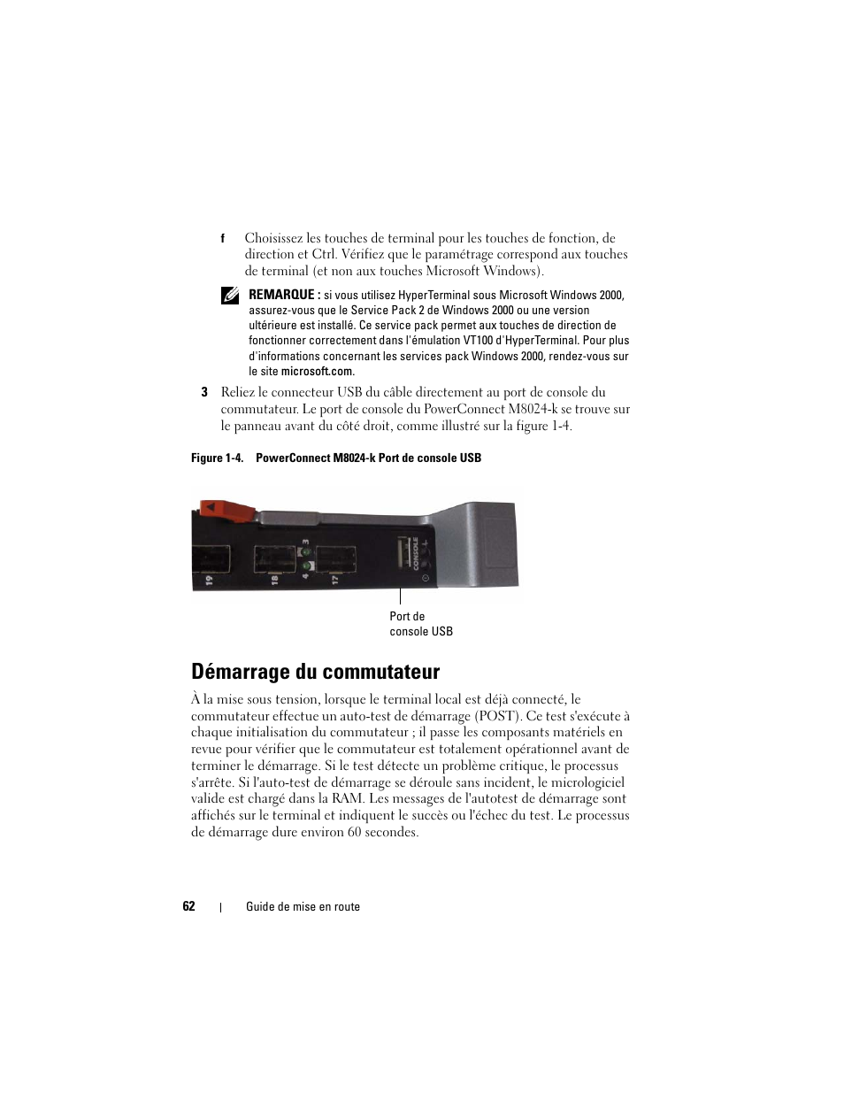 Démarrage du commutateur | Dell POWEREDGE M1000E User Manual | Page 64 / 222