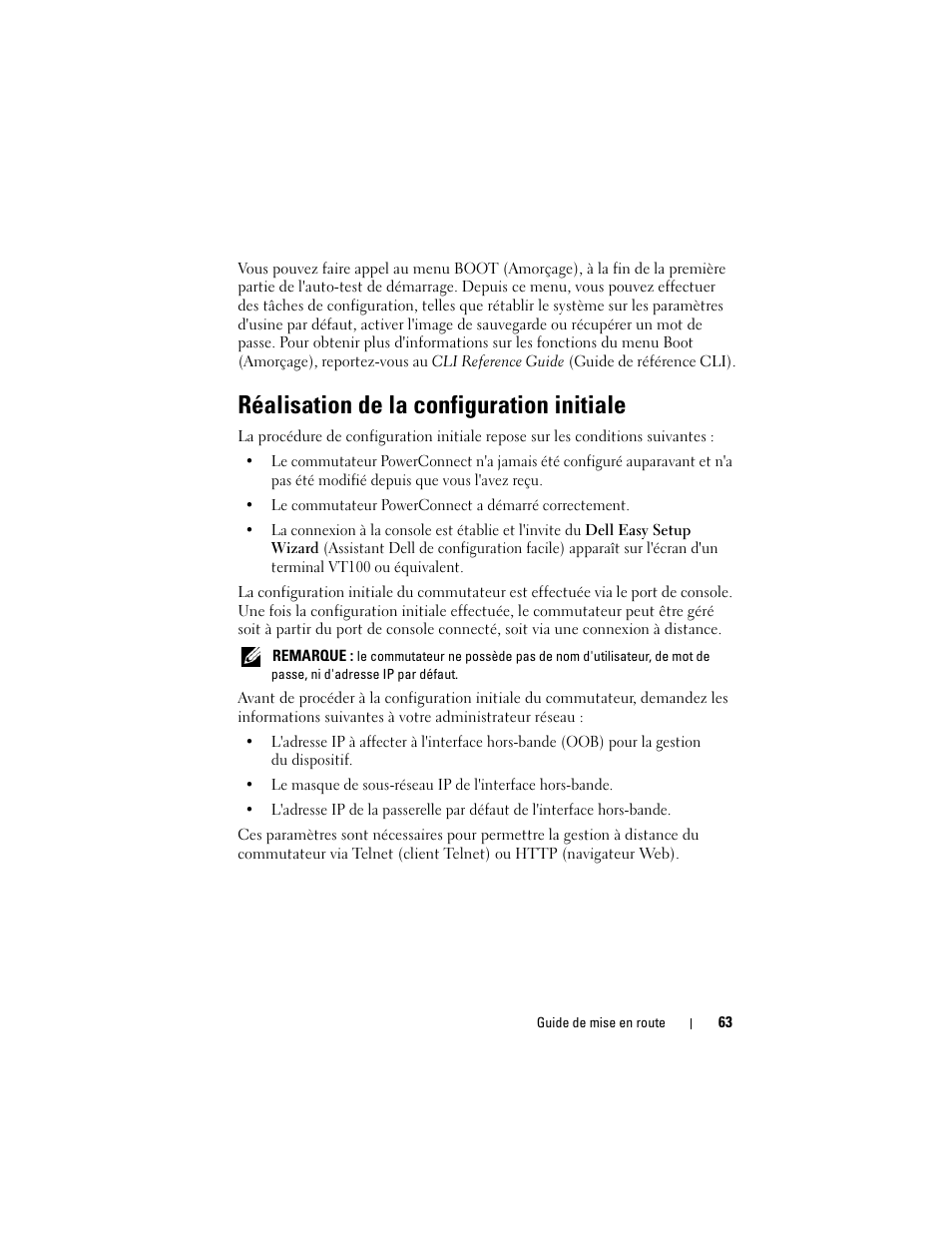 Réalisation de la configuration initiale | Dell POWEREDGE M1000E User Manual | Page 65 / 222
