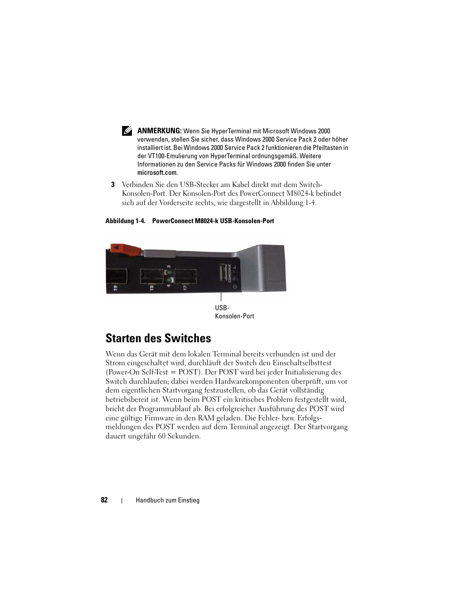Starten des switches | Dell POWEREDGE M1000E User Manual | Page 84 / 222