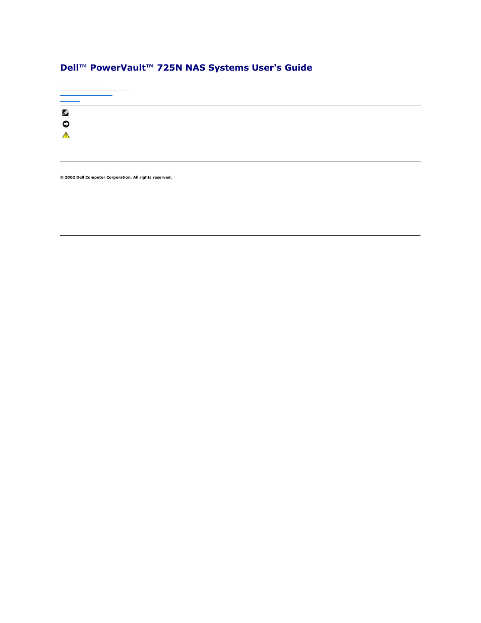 Dell PowerVault 725N (Rackmount NAS Appliance) User Manual | 22 pages