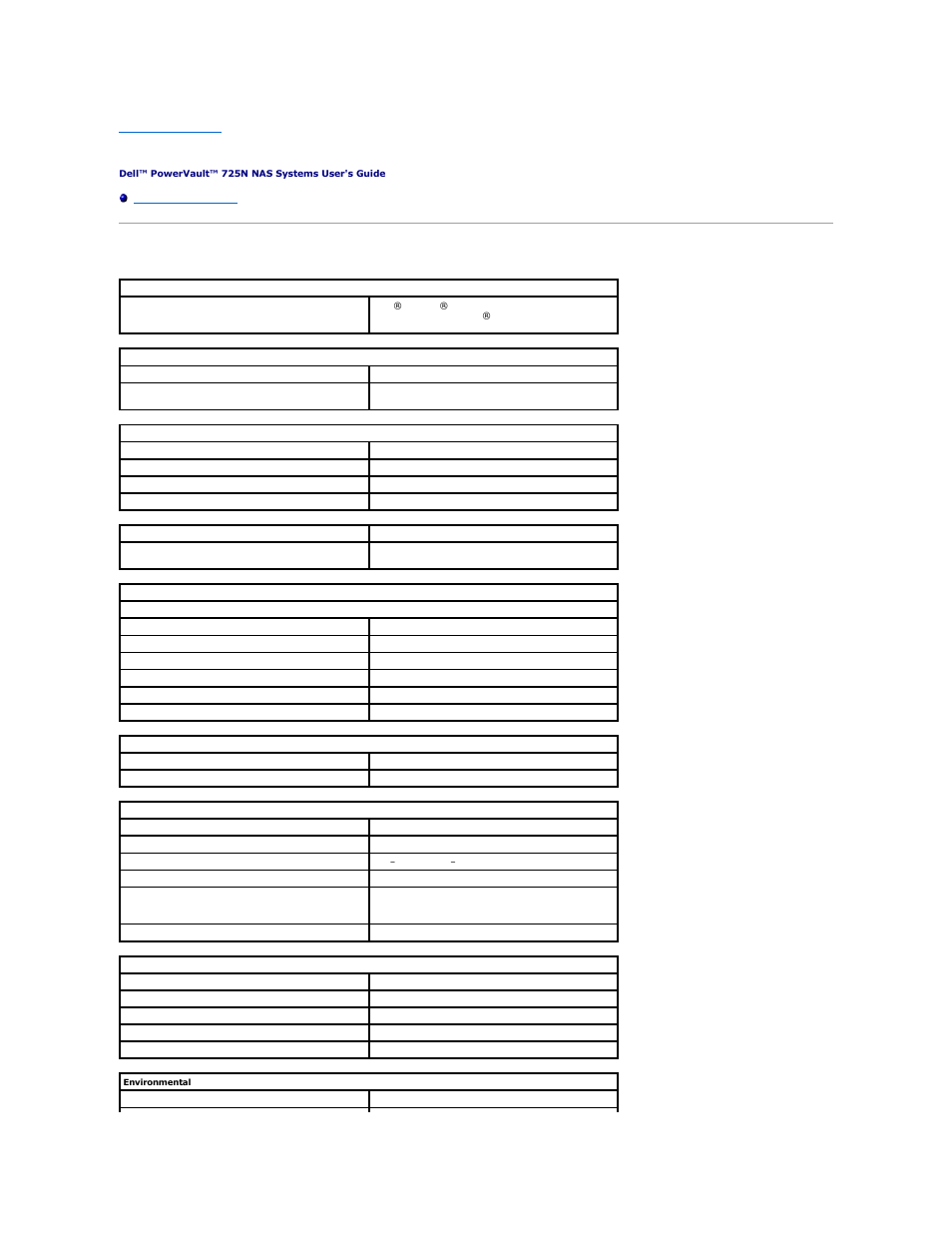 Technical specifications | Dell PowerVault 725N (Rackmount NAS Appliance) User Manual | Page 2 / 22