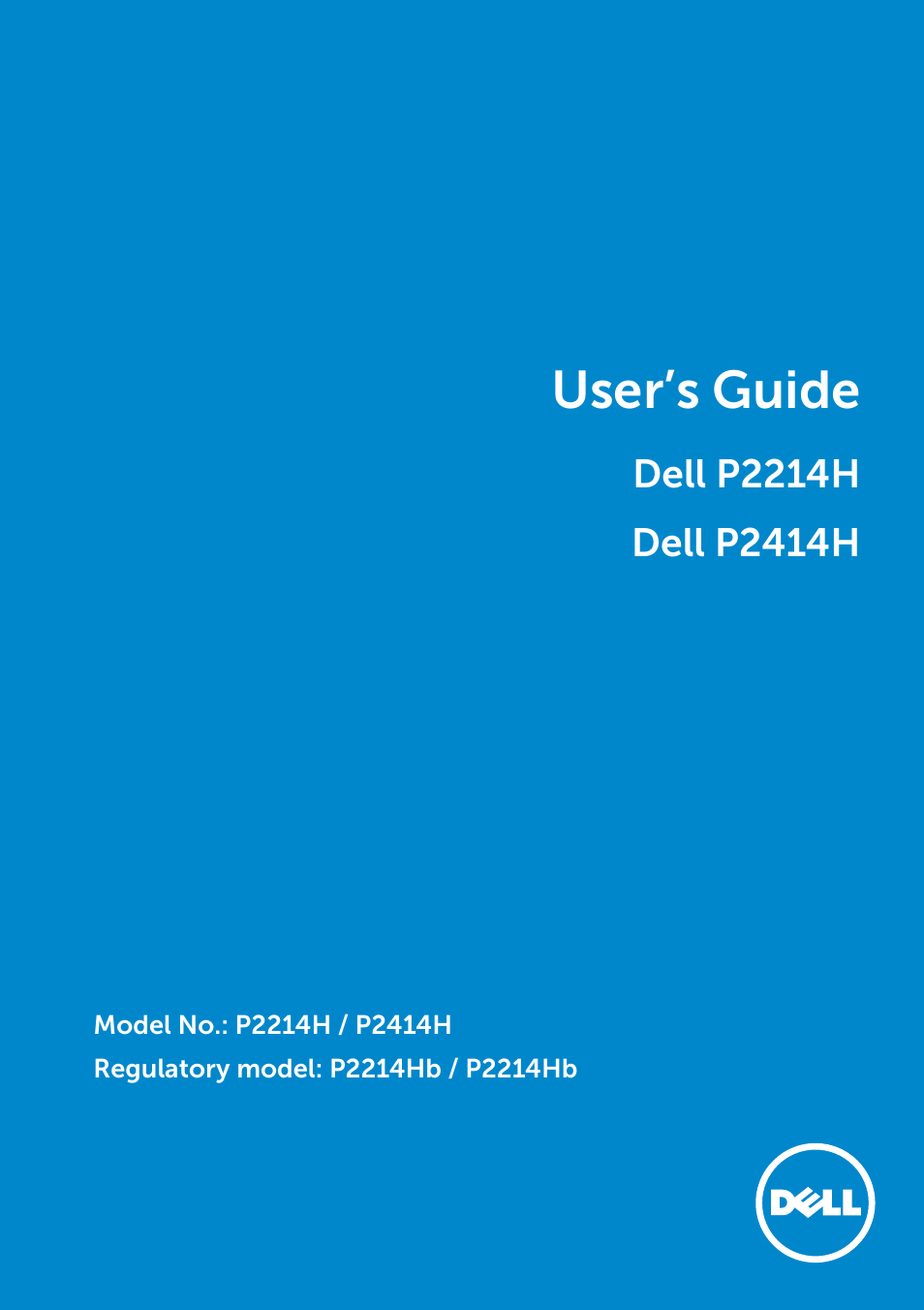 Dell P2414H Monitor User Manual | 54 pages