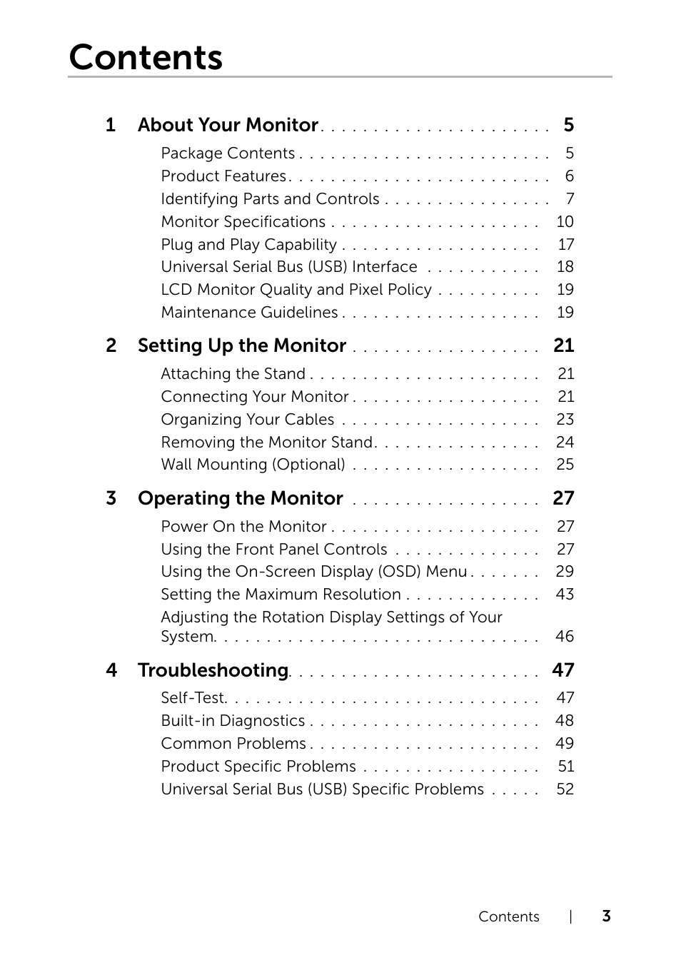 Dell P2414H Monitor User Manual | Page 3 / 54