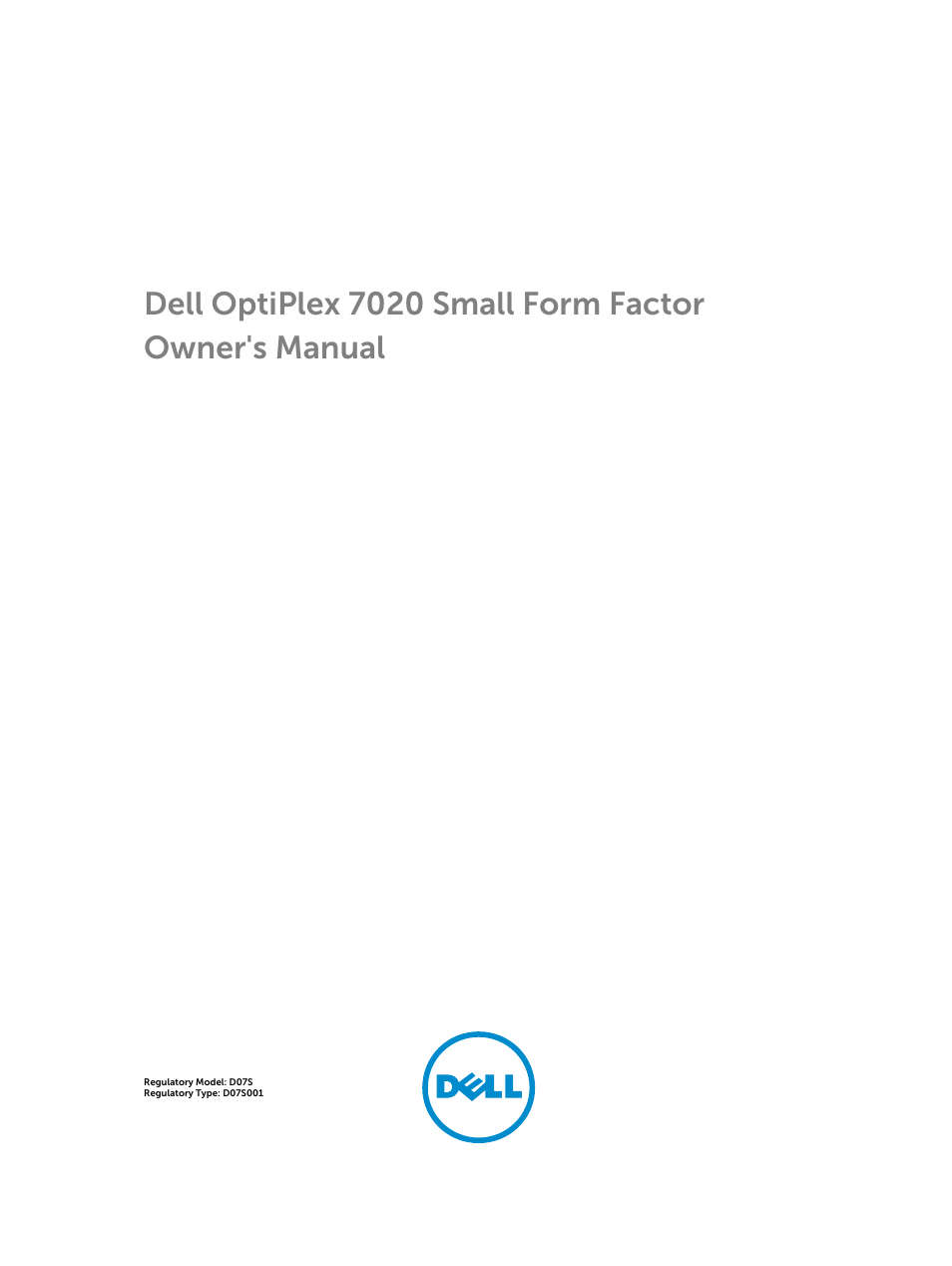 Dell OptiPlex 7020 (Mid 2014) User Manual | 59 pages